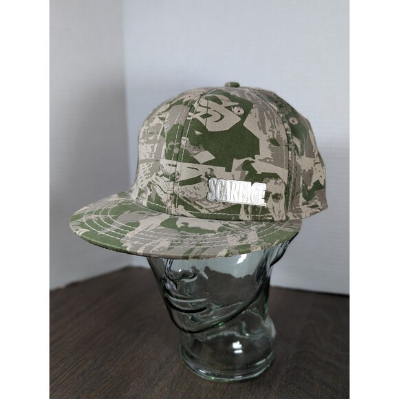 VTG SCARFACE Movie Scene Camo Print Fitted Cap Hat XL Green Tan Camouflage - Picture 15 of 15